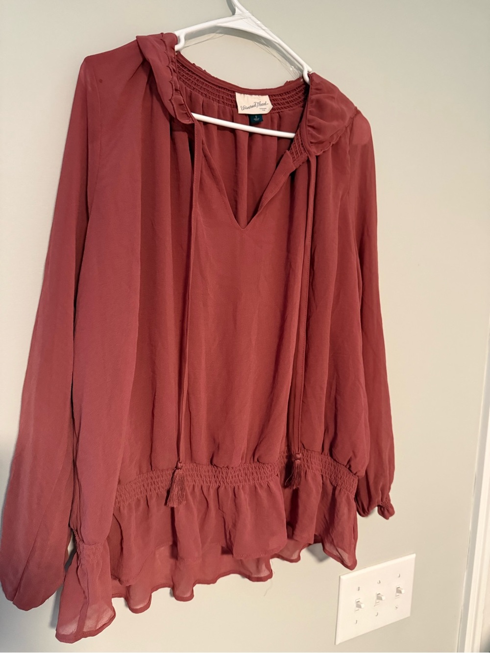 Universal Thread Dusty Rose Peasant Blouse